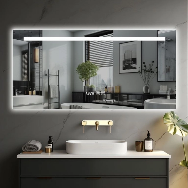 Espejo de baño LED IREDA con iluminación, 90 x 70 cm