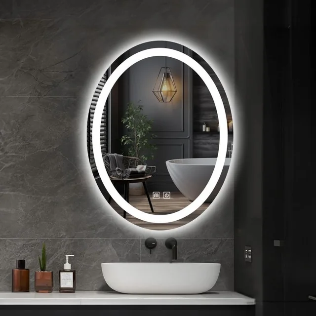 Espelho de banheiro IREDA com iluminação LED, 80 x 60 cm