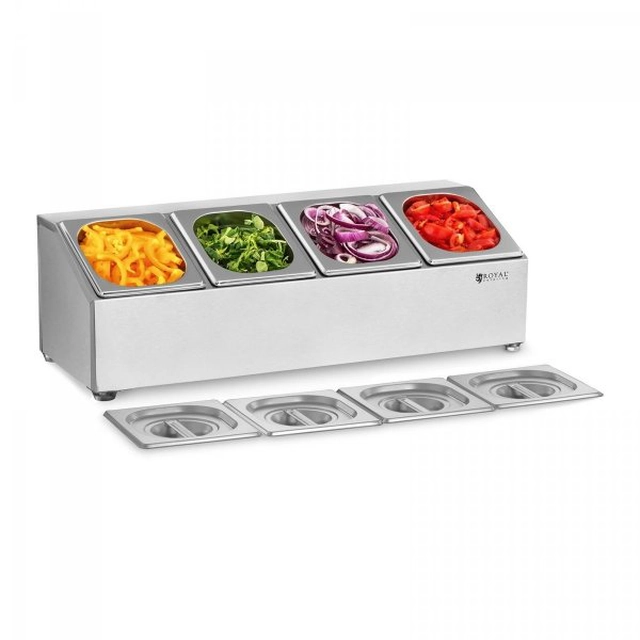 Espositore per contenitori GN 1/6 - 4 Contenitori GN ROYAL CATERING 10011183 RCPN 4