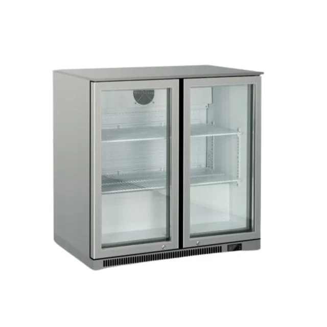 Espositore professionale da bar 2-drzwiowa acciaio inox 201L DBQ220SO / VETRO