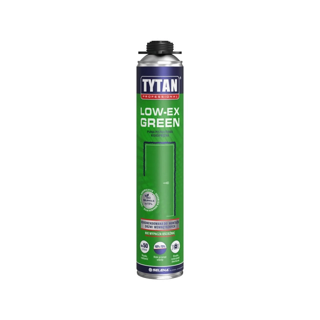Espuma de pistola Tytan low-ex-green Baixa pressão 750 ml