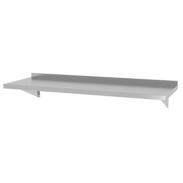 Estante de pared soldado sobre consolas de acero inoxidable 80x30 cm - Hendi 816486