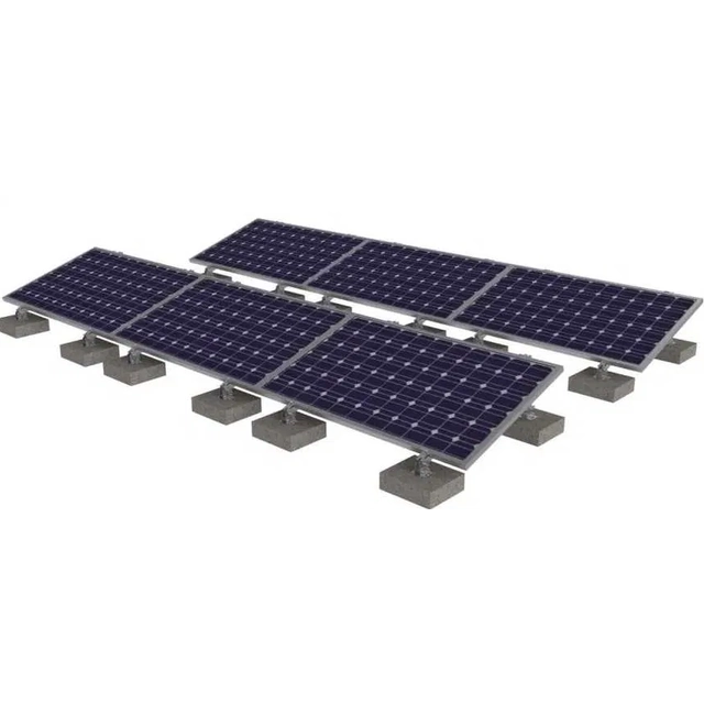 Estructura de balasto, módulos fotovoltaicos dispuestos horizontalmente