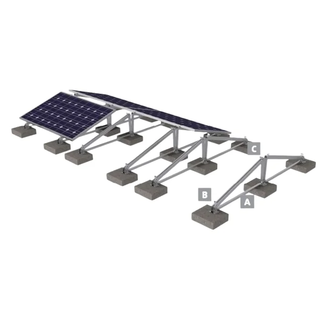 Estructura de lastre fotovoltaica este - oeste horizontalmente con carril