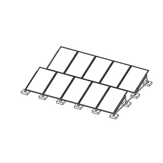 Estructura de lastre, módulos verticales con carril fotovoltaico adicional