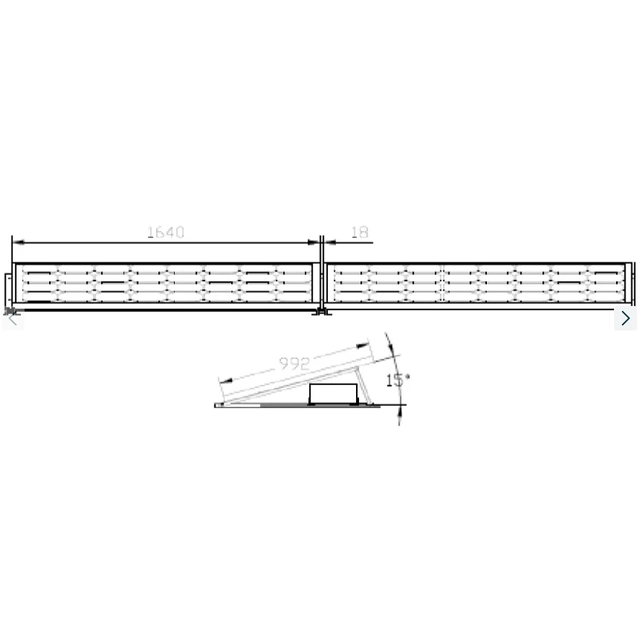 Estrutura de lastro, telhado plano horizontal, energia fotovoltaica 15st
