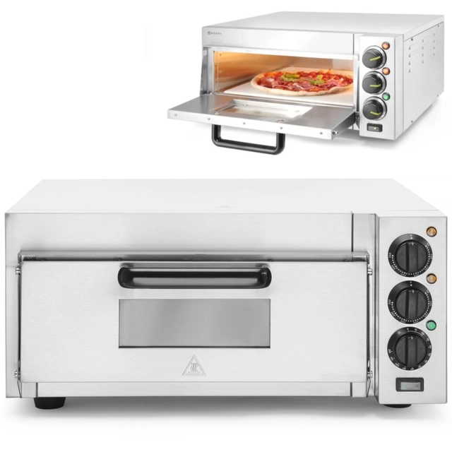 Et-kammer pizzaovn til 1 stor pizza 2000 W 230 V - Hendi 220290