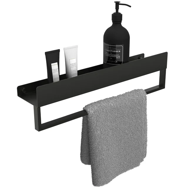 Etagère de salle de bain pour baignoire SF01 45cm noir mat