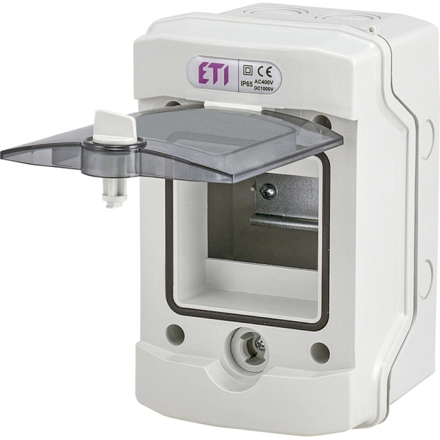 ETI 001101060 Uz virsmas montējams korpuss 4 mod.IP65 caurspīdīgas durvis ECH-4G