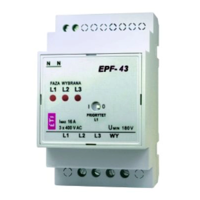 Eti-Polam Automatyczny przełącznik faz 16A 1Z EPF-43 (002470280)