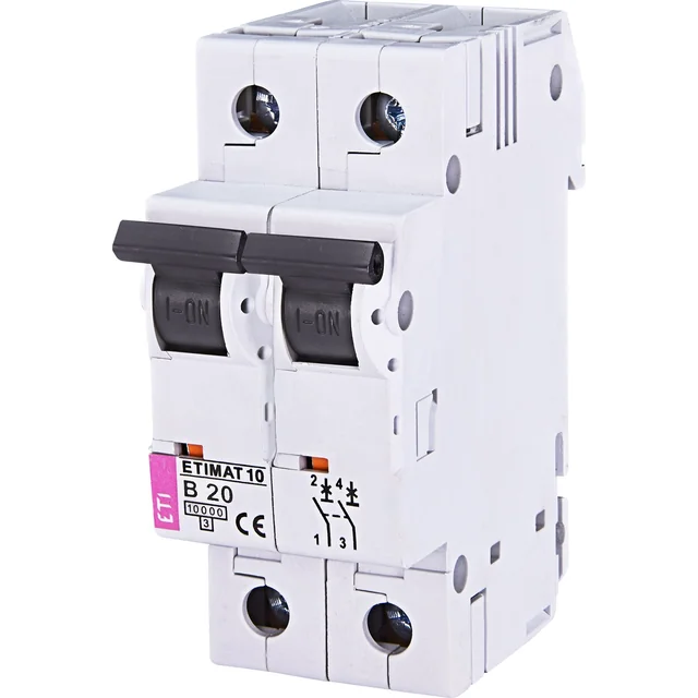 Eti-Polam Автоматичний вимикач 2P B 20A 10kA AC ETIMAT10 (002123717)