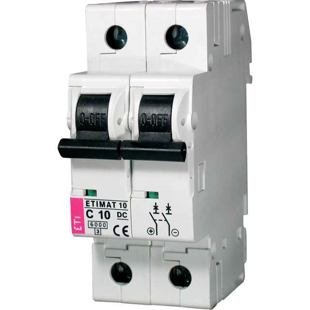 Eti-Polam Circuit breaker 2P C 10A 6kA DC ETIMAT10 (002138714)