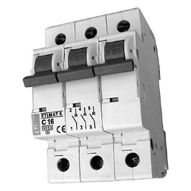 Eti-Polam Circuit breaker ETIMAT10 3P C 63A 6kA - 002135722