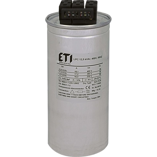 Eti-Polam Condensateur LPC 12.5 kVAr 400V 50Hz (004656751)