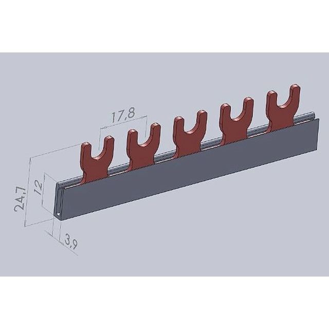 Eti-Polam Connecting rail IZ10/3F/54 3P 63A 10mm2 spade 54 002921141