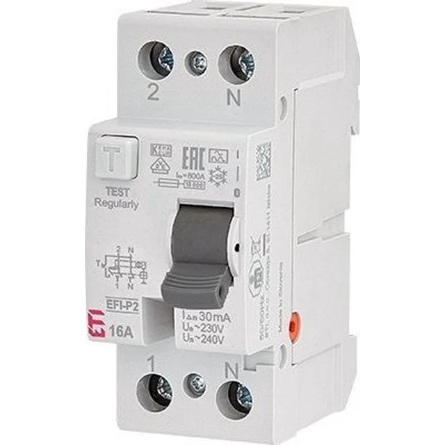Eti-Polam Disyuntor de corriente residual 2P 25A 0,03A tipo AC EFI6-P2 AC 25A 30mA 002061251