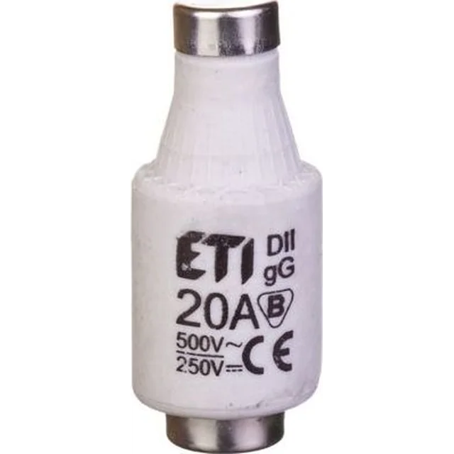 Eti-Polam Fuse link 20A DII gG / BiWtz 500V AC/ 250V DC E27 002312406 /5szt./