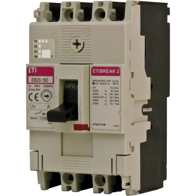 Eti-Polam Interrupteur marche/arrêt 3P 160A 16kA sans régulation (EB2S 160/3LF)