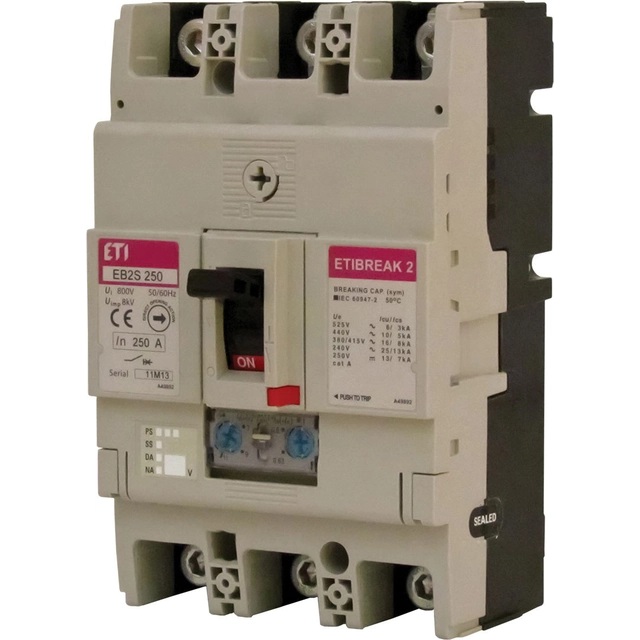 Eti-Polam Interrupteur marche/arrêt 3P 250A 16kA régulation thermique (EB2S 250/3LA)