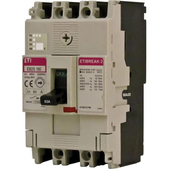 Eti-Polam Power stikalo 3P 125A 16kA brez regulacije EB2S 160/3LF (004671810)