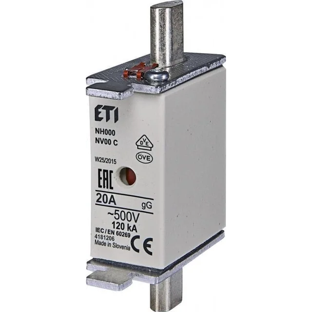 Eti-Polam Wkładka bezpiecznikowa COMBI NH00C 20A gG/gL 500V WT-00C 004181206