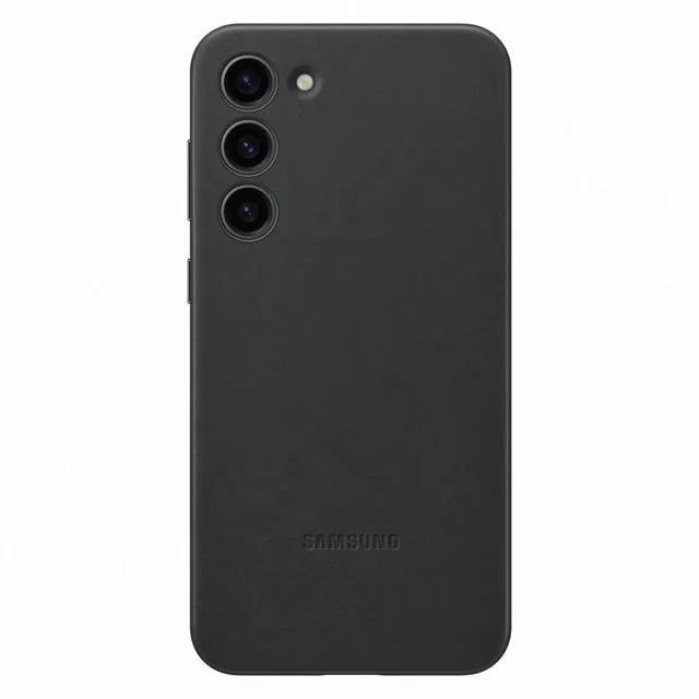 Étui en cuir naturel pour Samsung Galaxy S23+ Leather Cover, noir