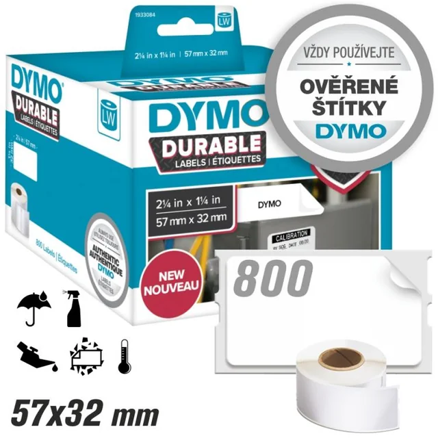 Etykiety Dymo LW Durable - trwałe, 32x57 (1933084) 800ks