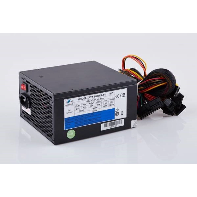 EUROCASE power supply ATX-550WA-14, APFC, CE, CB, ErP2013, 80+