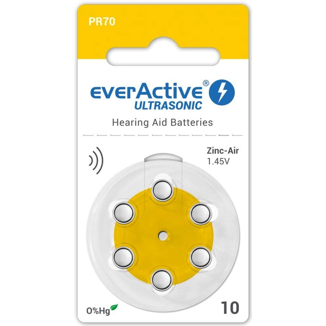 EverActive Baterie do sluchadla PR70 6 ks.