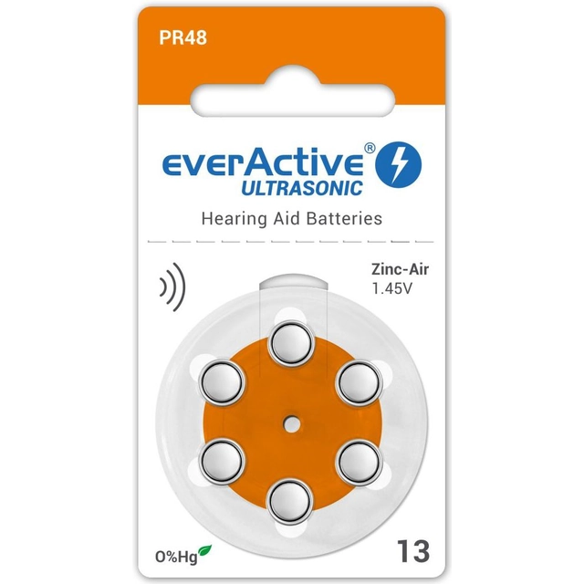 EverActive hallókészülék akkumulátor PR48 6 db.