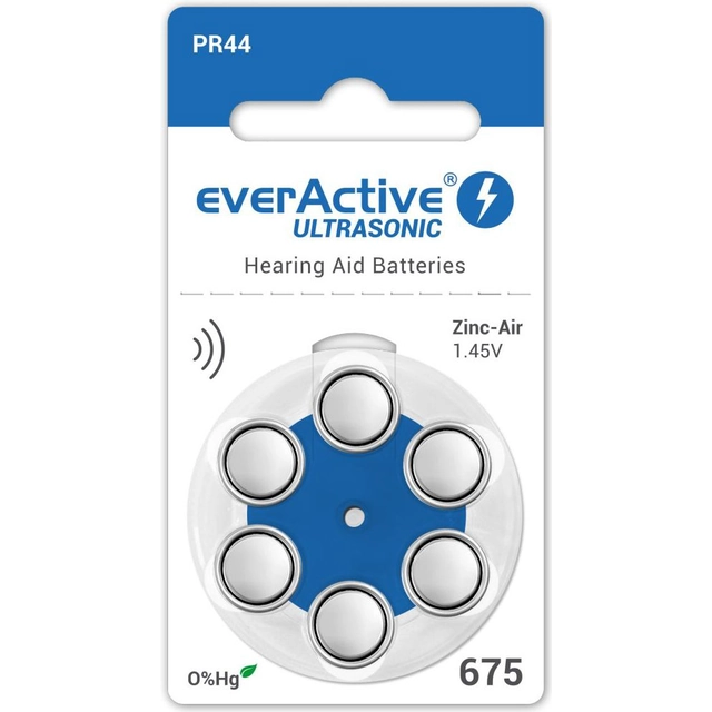 EverActive hörapparatbatteri PR44 6 st.