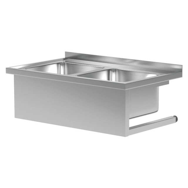 Évier Gastronomique En Inox, Suspendu 2-Kom 100x60 Principal 30 Polgast 221106-Wi