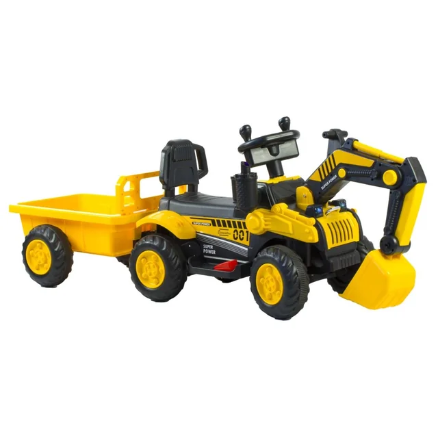 Excavator cu baterii pentru copii LED MP3 2 MOTOARE PILOT TRAK-S-3-ŻÓŁTY