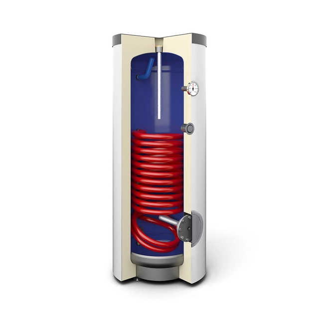 Exchanger 300l SGW(S) TOWER with a spiral coil, enamelled, rigid polyurethane foam, skay, vertical free-standing