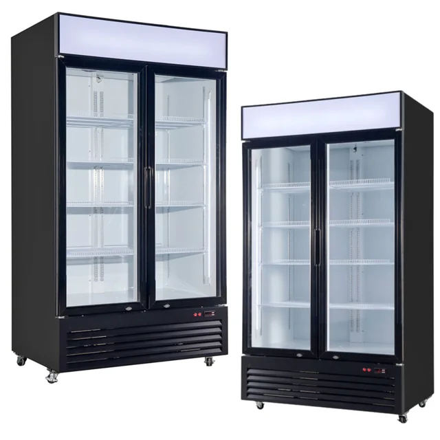 Expositor de refrigeração Bar Geladeira 2-Drzwiowa 1415x770x2100 LED de vidro