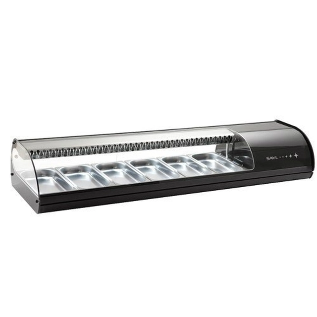 Expositor de sushi refrigerado 10x Gn 1/3 Black Sayl Vs10n