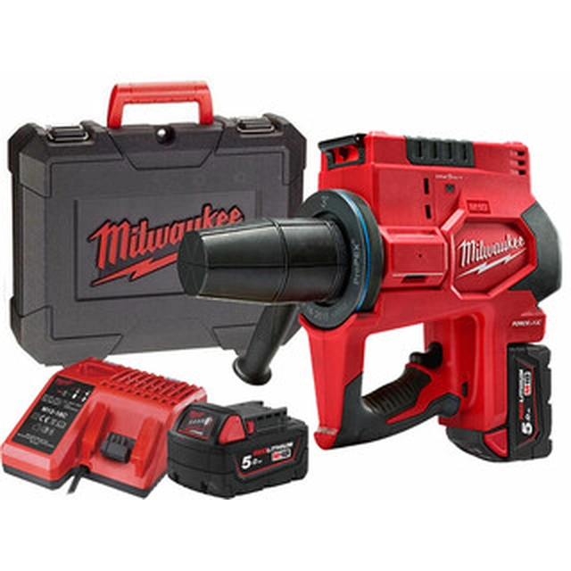 Extenseur de tuyau sans fil Milwaukee M18ONEBLPXPL-502C 18 V | 48,2 - 80 mm | Carbone sans balais | 2 x 5 Ah batterie + chargeur | Dans une valise