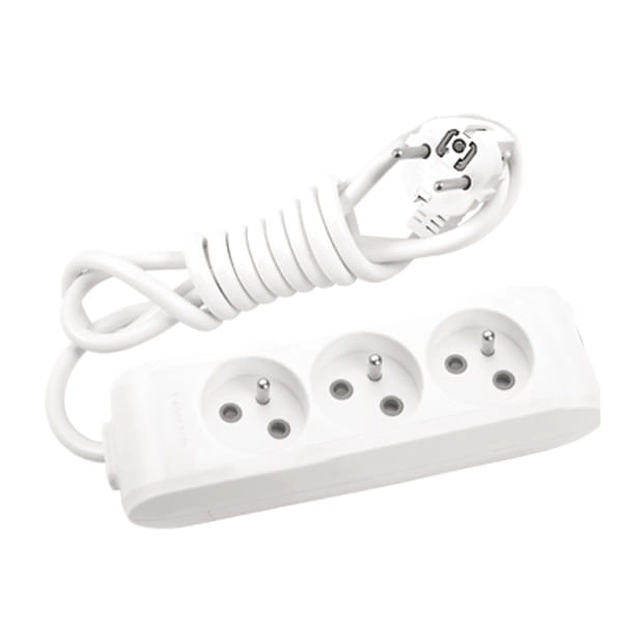 Extension cable 3 sockets with grounding and contact shutters 3x1,5mm2 3m Panasonic X-tendia