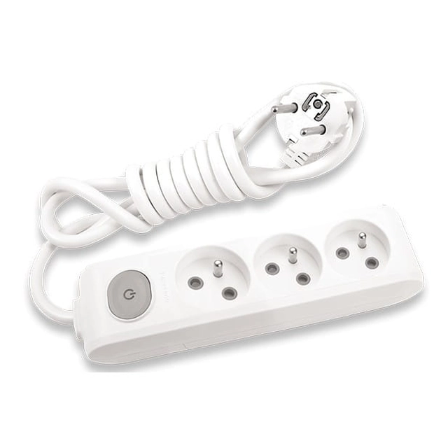 Extension cable 3 sockets with grounding, contact shutters and switch 3x1,5mm2 3m Panasonic X-tendia