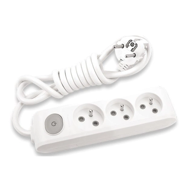 EU Plug Power Strip Extension Cable Multiprise 10 AC Outlets