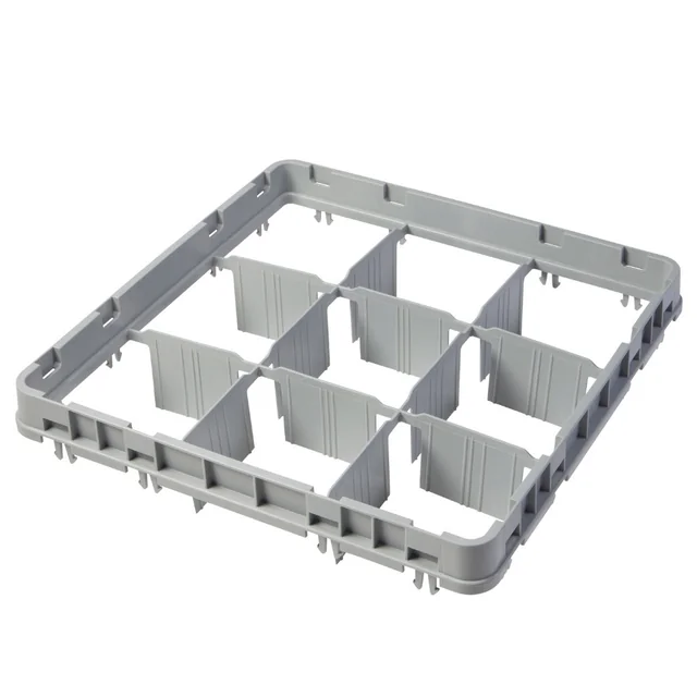 Extensión de cesta Full Drop 500x500 mm gris, modelo E1, 9 compartimentos, Cambro