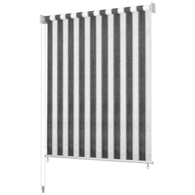 external blind,140x230 cm, anthracite and white stripes