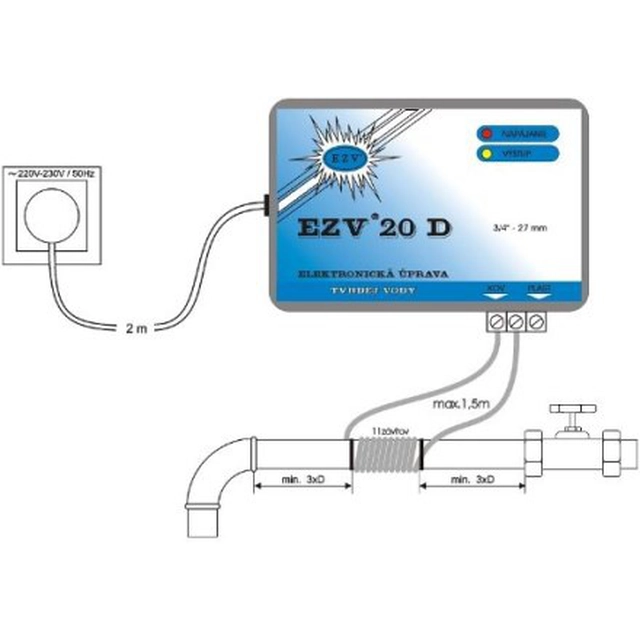 EZV 20 3/4&quot; Ηλεκτρομαγνητικός ηλεκτρονικός αποσκληρυντής νερού