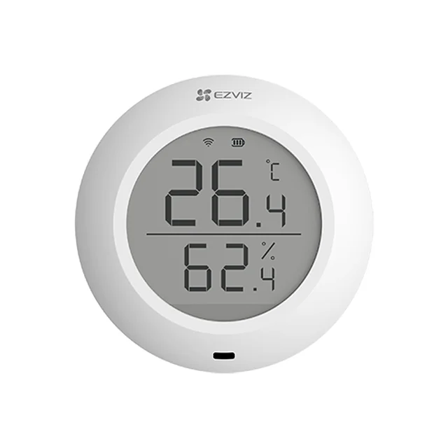 EZVIZ Smart Home temperatur- og fugtighedssensor, 1.8 tommer skærm, trådløs ZigBee CS-T51C kommunikation