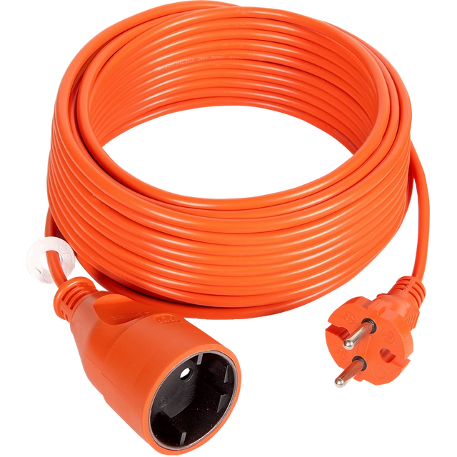 Orange flooded garden extension cord, 1x2P + Z 20m, OMY 2x1mm?, 230VAC / 10A
