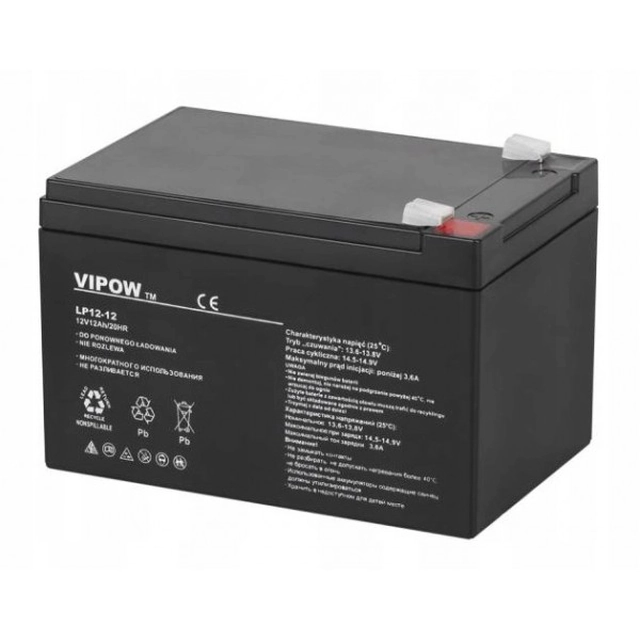 Vipow lead gel battery 12V 12Ah