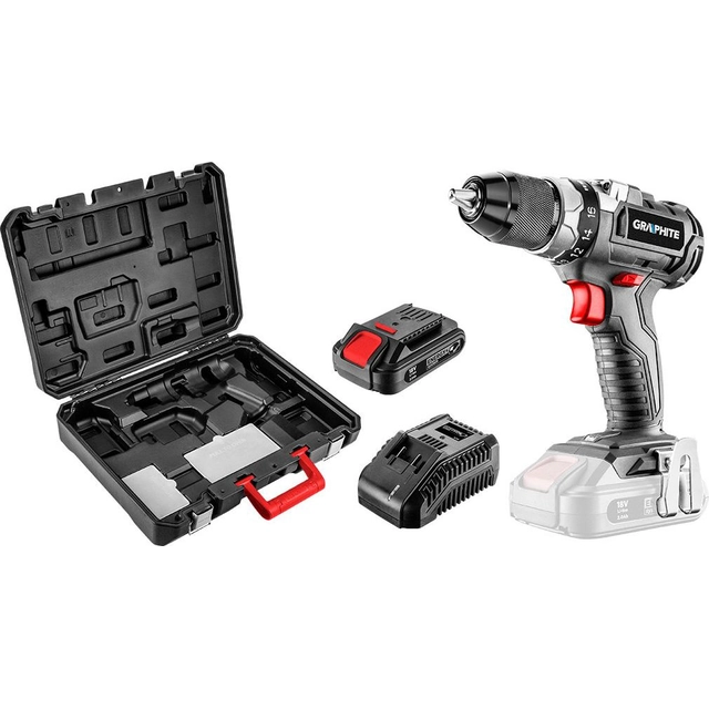 Graphite drill/driver 58G019-SET1 18 V 1 x battery 2 Ah