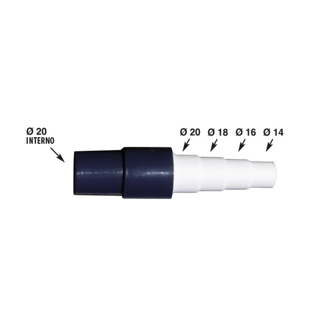 Transition for condensate pipe Tecnosystemi, from flexible to hard (quick connection) Ø20-20-18-16-14