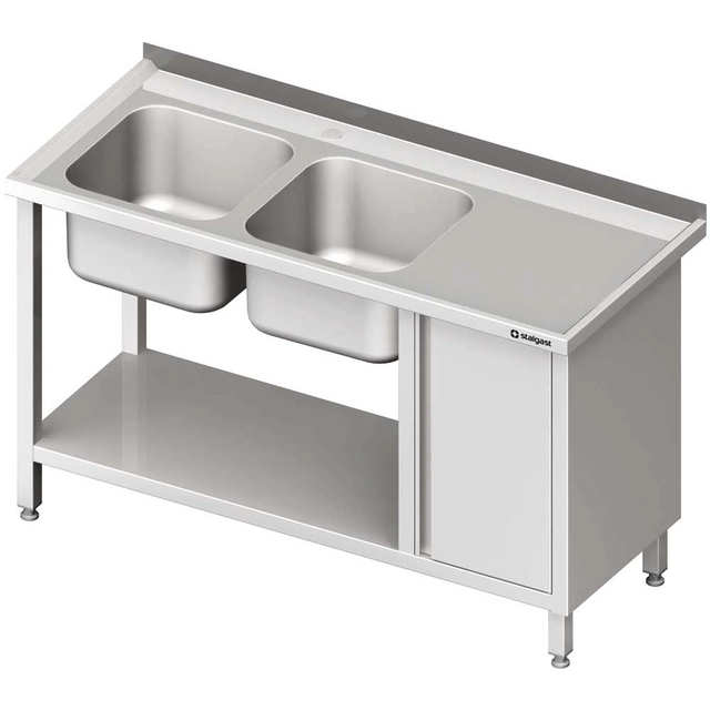 Table with sink 2-kom.(L), with cabinet and shelf 1900x600x850 mm