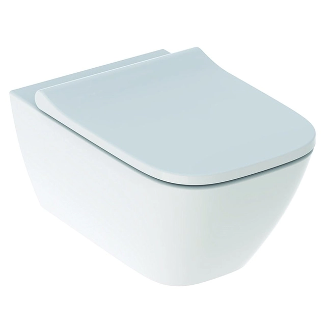Geberit, Smyle Square, Rimfree wall WC with slow closing lid
